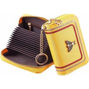 Women (SL Yellow) Credit Card Case Holder Key Chain Bee Wallet Coin Pocket